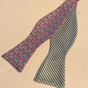 collard Greens hand tie bow tie fox and stripes  silk